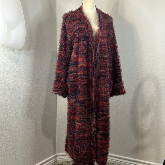 NWT BAND OF THE FREE SUNSET BLVD RED MIXED KNIT DUSTER SWEATER (L) - Picture 6 of 12